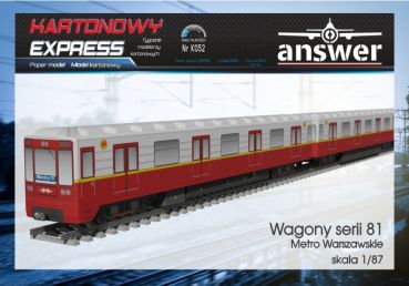 U-Bahn-Zug der Serie 81 (sowjetische Baureihe Metrowagonmasch 81-717/714) – ein Zug Warschauer U-Bahn (1989 – 2023) 1:87 (H0)