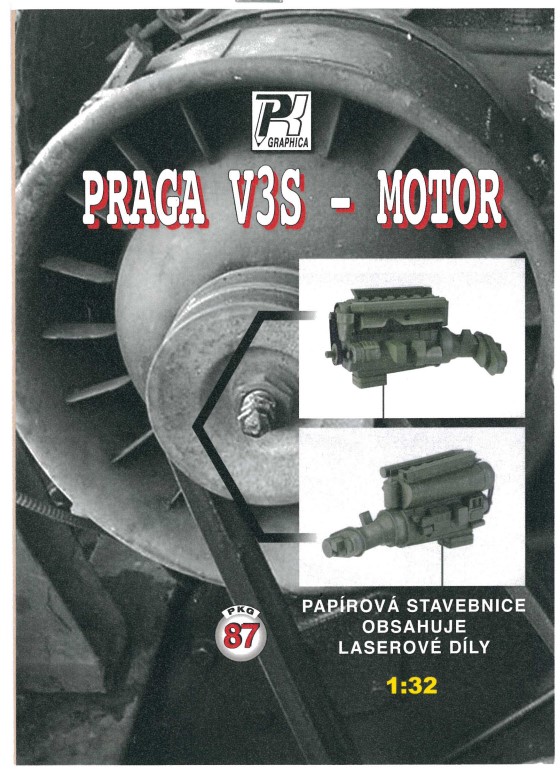 6-Zylinder-Viertakt-Dieselmotor T912 1:32 gravierter  Ganz-Lasercut-Präzisions-Kartonmodellbausatz für alle Modelle Praga V3S -  Kartonmodellshop