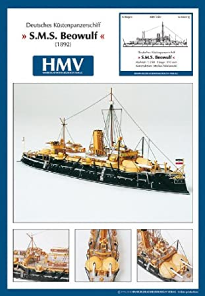 (inkl. Lasercut) deutsches Küstenpanzerschiff sms Beowulf (1892) 1:250 2. Auflage