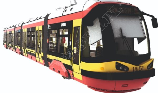 Niederflur-Straßenbahn-Triebwagen des Typs Pesa 122N (2006) 1:25 inkl. zwei Zurüstsätze