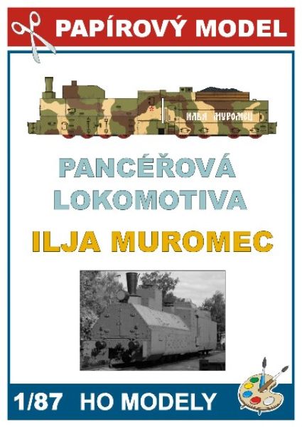 bepanzerte Dampflokomotive aus dem sowjetischen Panzerzug "Ilja Muromez" (2.WK) 1:87 einfach
