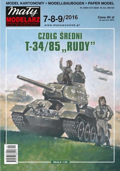 sowjetischer mittlerer Panzer T-34/85 "Rudy" polnischer Volksarmee 1:25