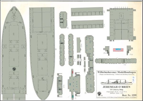 Liberty-Frachter Jeremiah O’Brien 1:250 Wasserlinienmodell
