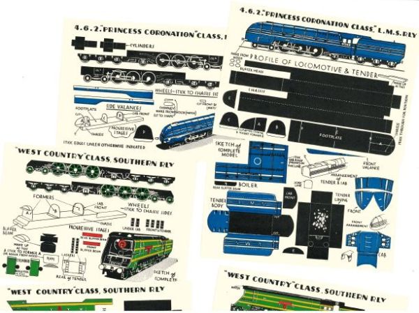 stromlinienförmige 4.6.2. „Princess Coronation Class“ der L.M.S. Railway und „West Country“ Class der Southern Railway 1:200