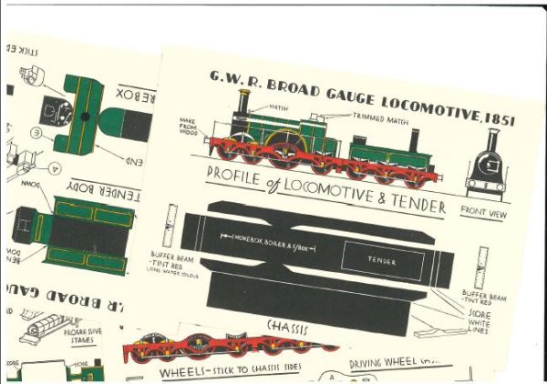 G.W.R. 4-6-0 Locomotive “King George V” and G.W.R. Broad Gauge (Breitspur) Locomotive, 1851 1:200 Original