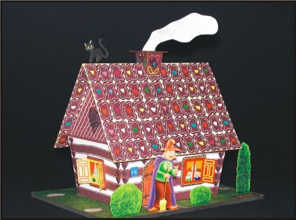 das Pfefferkuchenhaus / Knusperhäuschen / Hexenhaus aus dem im Märchen „Hänsel und Gretel“ von Brüder Grimm 1:40 Kindermodell