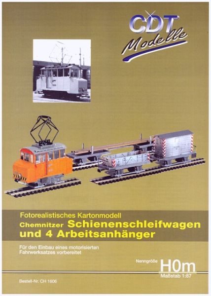 Chemnitzer Schienenschleifwagen und 4 Arbeitsanhänger, 1:87