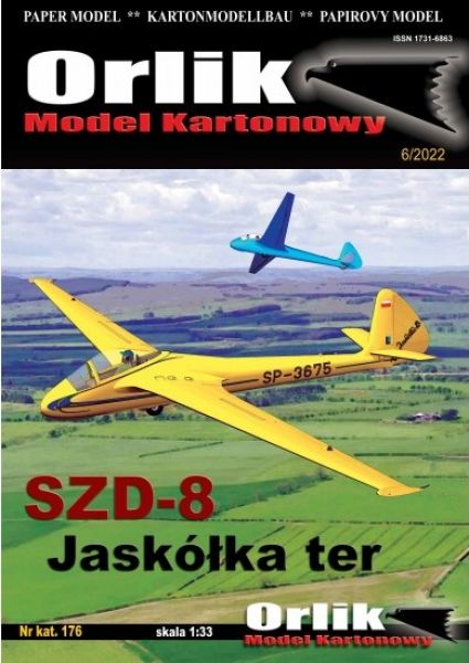 Hochleistungssegelflugzeug der Offenen Klasse SZD-8 Jaskolka ter (1958) 1:33 Spannweite: 48,5 cm!