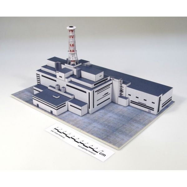 Kernkraftwerk Tschernobyl (Block 3, 4) in der Darstellung vor der Explosion 1986 1:1000