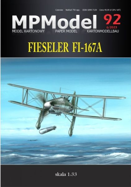 Mehrzweckflugzeug Fieseler Fi-167 A als Torpedobomber (1941) 1:33 gealterte Farbgebung