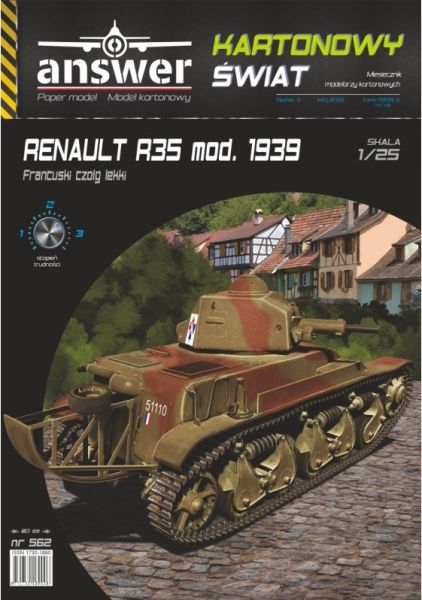 leichter Infanteriepanzer Renault R35 Model 1939 französischer Armee (1940) 1:25 gealterte Farbgebung