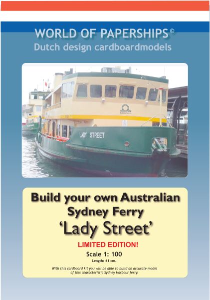 australische Fähre aus Sydney „Lady Street“ (1979) als grün/gelbe Darstellung 1:100