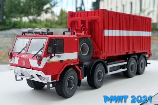 Feuerwehr-Zugmaschine Tatra 815-7 8x8 mit Containeraufleger Multilift 165-SC 1:25