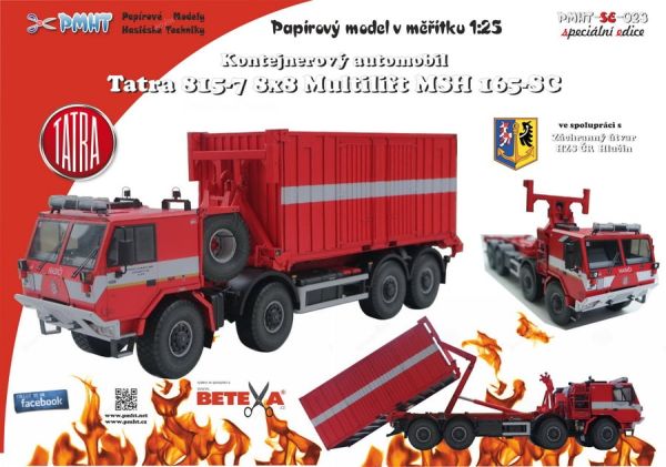Feuerwehr-Zugmaschine Tatra 815-7 8x8 mit Containeraufleger Multilift 165-SC 1:25