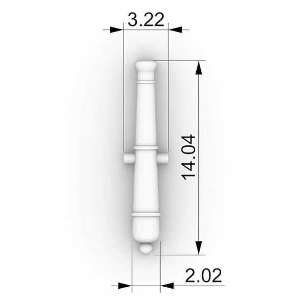 3D-Druck-Kanonenrohrensatz für bewaffneter Sloop Virginia (1776) 1:100 (Seahorse Nr. 4)