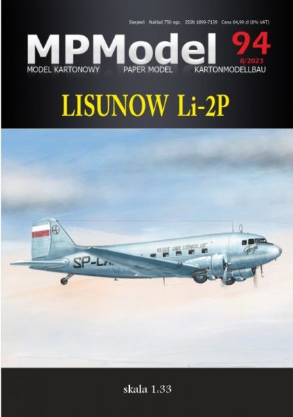 Passagierflugzeug Lisunow Li-2P SP-LAG "Gabrysia" polnischer Fluggesellschaft PLL LOT 1:33