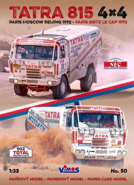 Rallye-Lkw TATRA 815 4x4 Paris-Moscow-Beijing 1992 oder Paris -Sirte Le Cap 1992 1:32 extrem