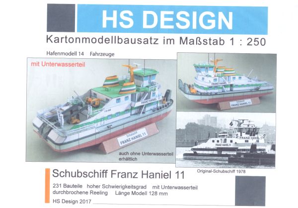 Schubschiff Franz Haniel 11 mit Unterwasserteil, 1:160