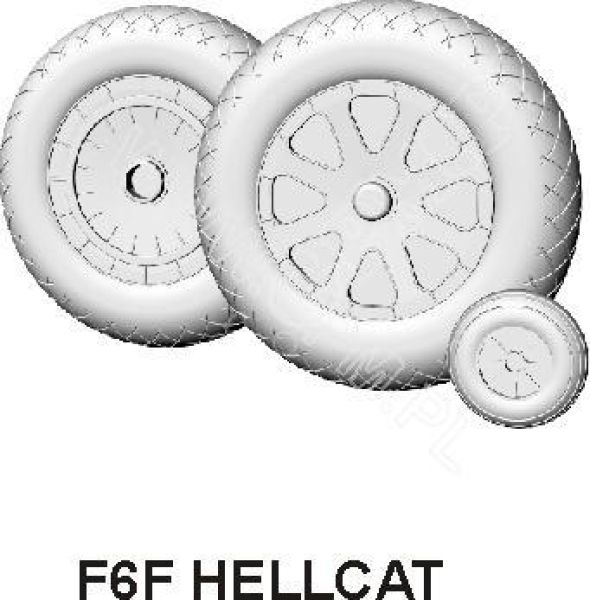 Resine-Radsatz für Grumman F6 F Hellcat 1:33 Produzent: GPM