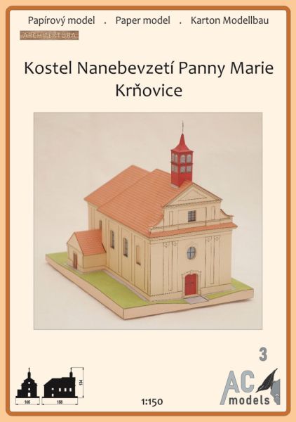 klassizistische Kirche Mariä Himmelfahrt in Krnovice (Krniowitz)  1:150
