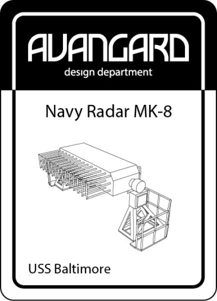 2x Lasercut navy radar MK-8 z.B. für USS Baltimore CA-68 1:200 (Avangard)