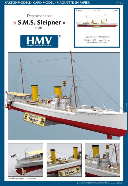 Kaiserliches Depeschenboot S.M.S. Sleipner, 1:250