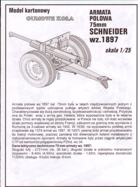 75mm-Feldkanone Schneider 1897 (auf Gummiräder) 1:25