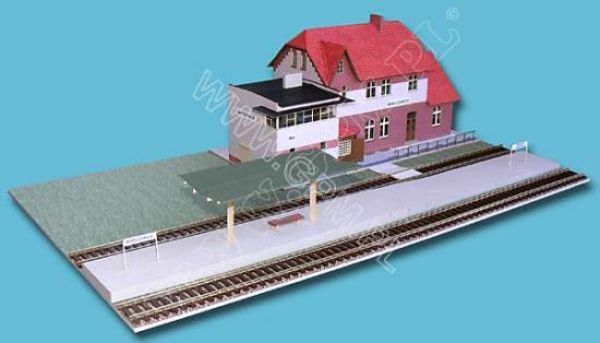 Bahnhof-Diorama Warszowice (Komplett-Lasercutmodell)  1:87