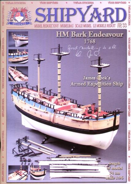 Bark HMS Endeavour von James Cook (1768) 1:96 übersetzt