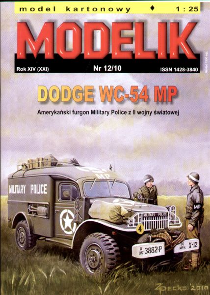 DODGE WC-54 der US-Military Police (2 WK) 1:25 Offsetdruck
