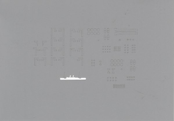 Lasercut- Reling - Detail -Set für MV.EENDRACHT, Scaldis, 1:250