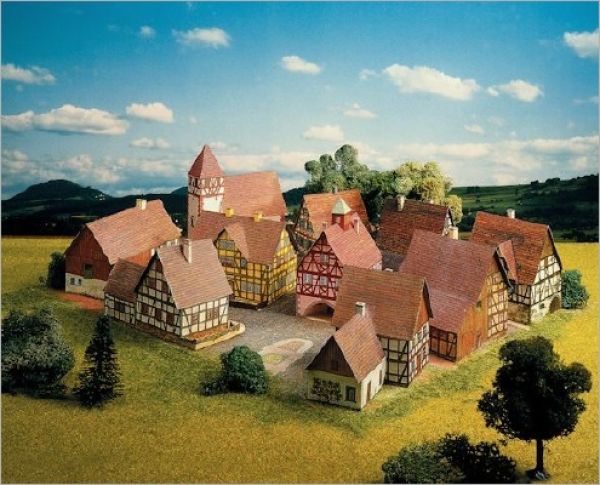 Dorf mit Fachwerkhäusern 1:160 (N) deutsche Anleitung