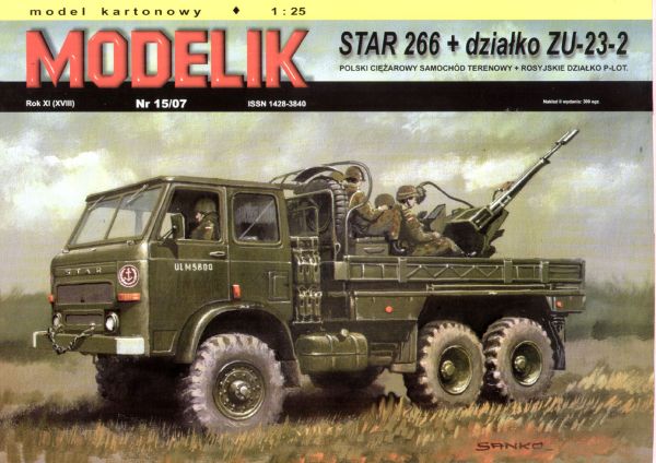 Flak-Einheit Porteé: Geschütz ZU-23-2 +Lkw Star 266 (90er) 1:25 Offsetdruck