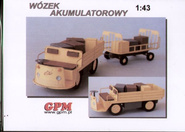 Gepäckwagen mit Anhänger 1:43 Ganz-Lasercut-Modell