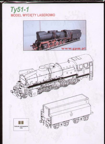Güterzug-Dampflok Ty51-1 1:87  Ganz-Lasercut-Modell