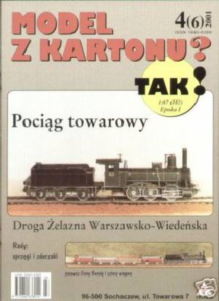 Güterzug der Warschau-Wien Eisenbahn (Lok Borsig + 4 verschiedene Güterwaggons) 1:87