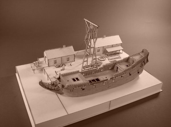 Hafen/Werft/Kai Stockholm 1620 1:72 (Diorama für Papegojan)