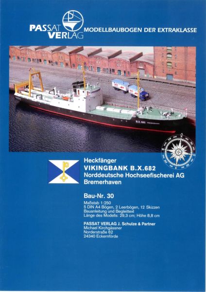 Heckfänger "Vikingbank BX 682" Fischereischiff von 1961 / 1:250 Passat-Verlag Nr. 30