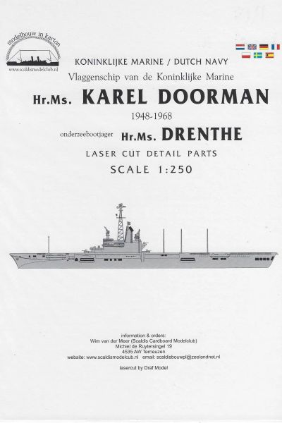 Lasercut-Detailsatz Hr.Ms. Karel Doorman +... 1:250 (Scaldis)