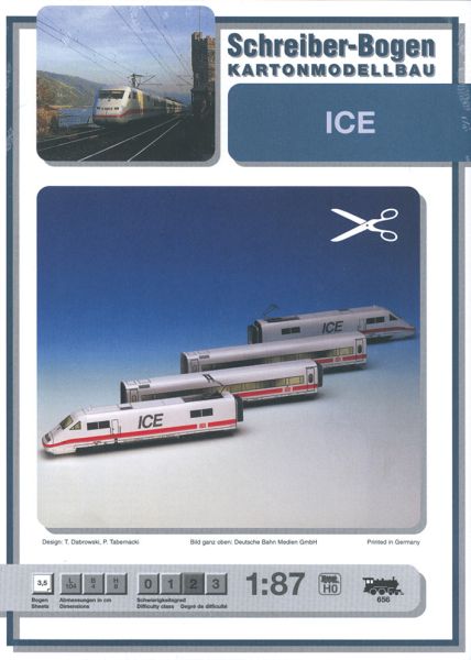 Intercity-Express (ICE 1)-Zug 1:87 (H0) einfach, deutsche Anleitung
