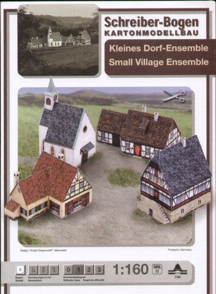 Kleines Dorf-Ensemble (Kirche, Bäckerei, Gasthaus und Bauernhaus) 1:160 deutsche Anleitung