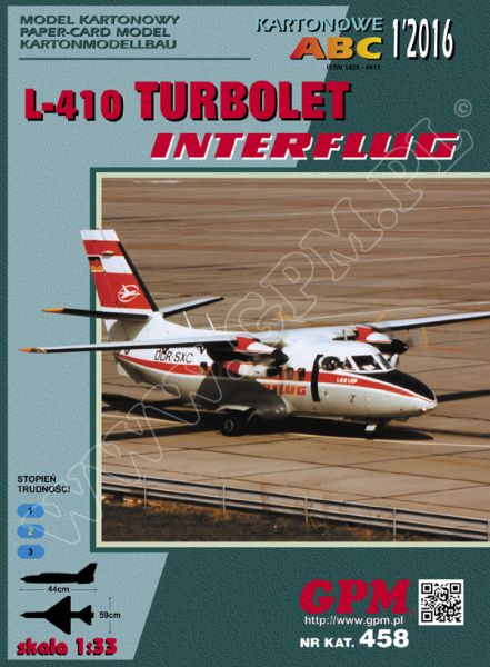 Kurzstrecken-Passagierflugzeug Let L-410M Turbolet der DDR-Interflug 1:33
