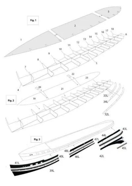 Lasercut Spantensatz für niederländisches Fährschiff "Königin Emma", 1:100