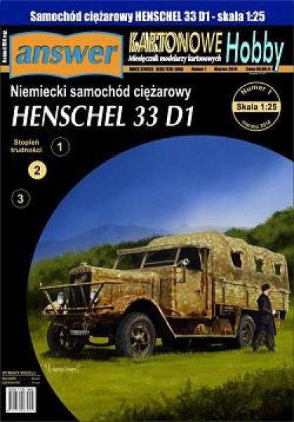 Lastkraftwagen Henschel 33 D1 (Wehrmacht, Ostftont 2.WK) 1:25