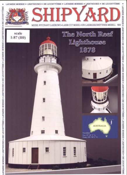 Leuchtturm North Reef, Australien  (1878) 1:87 (Kartonmodell) übersetzt!