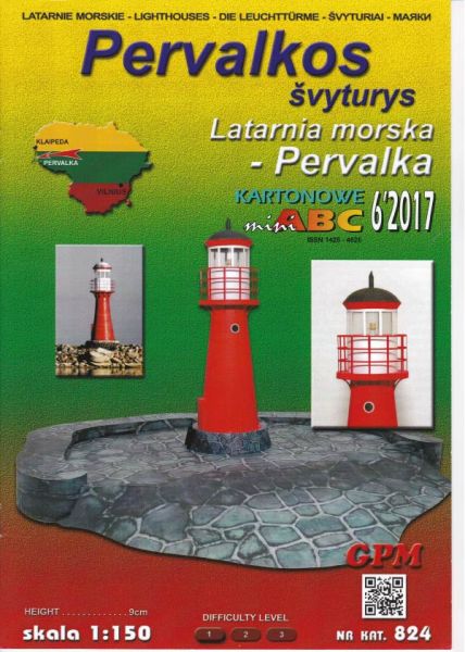 Leuchtturm Pervalka/Pervelk/Pferdehaken am Kurischen Haff/Litauen 1:150