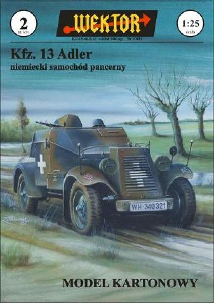 Maschinengewehr-Kraftwagen Kfz.13 Adler 1:25 präzise