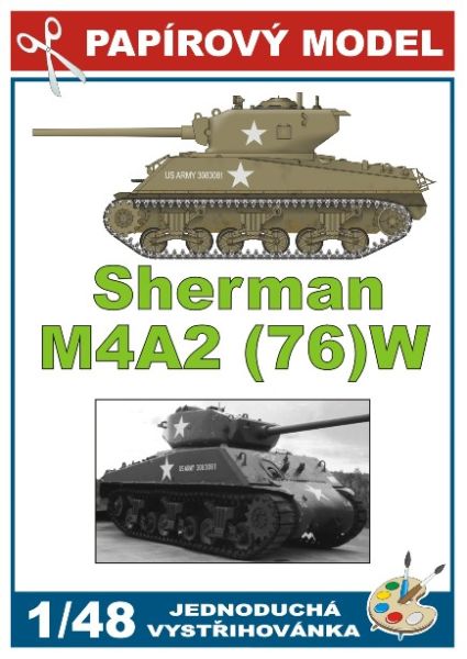 Mittelpanzer Sherman M4A2 (76)W der US-Armee 1:48 einfach