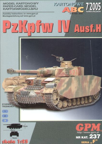 Mittelschwerer Panzer Pz.Kpfw.IV Ausf.H 1:25 übersetzt