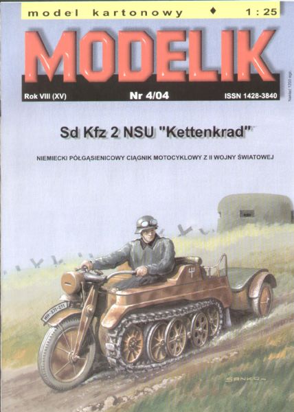 Motorrad-Halbkette Sd.Kfz.2 NSU "Kettenkrad"+ Hänger (1944) 1:25